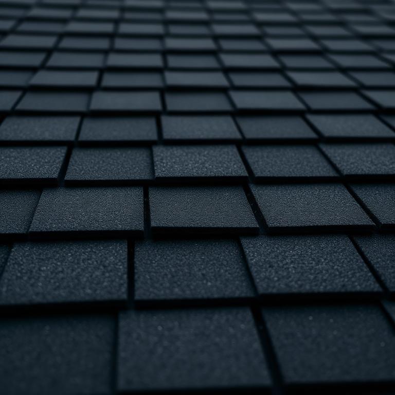 Close-up of architectural asphalt roof shingles